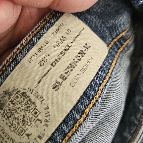 Diesel Men's Medium Wash Sleenker-X Slim Skinny Jeans 30W 32L - Picture 14 of 16